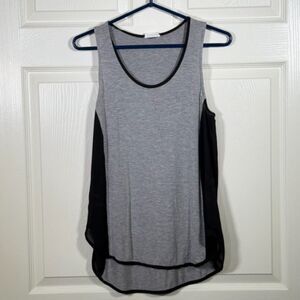 glam Grey and Black Women's Tank Top - Small